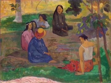  pre - Les Parau Parau Conversation Post Impressionism Primitivism Paul Gauguin